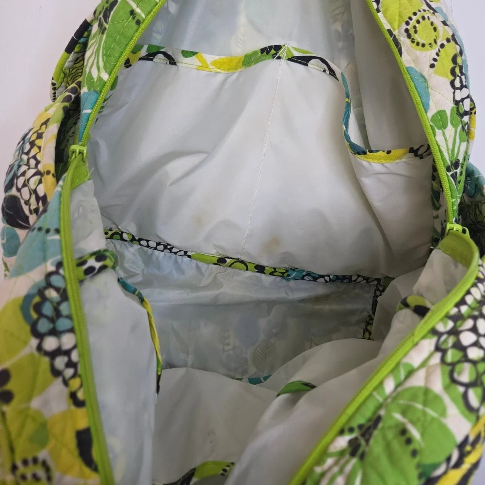 Vera Bradley Limes Up Quilted Cotton Baby Diaper Bag Floral Green Blue Yellow